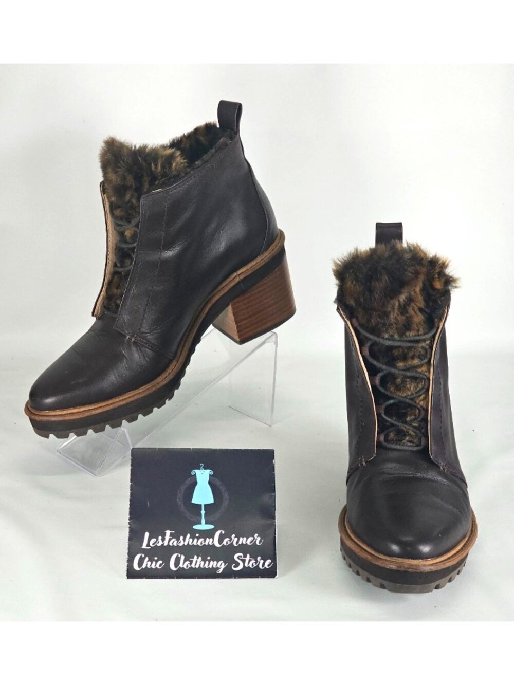 Kelsi Dagger Women's Brown Leather  Brooklyn Patterson Hiking Boots Size 10 286